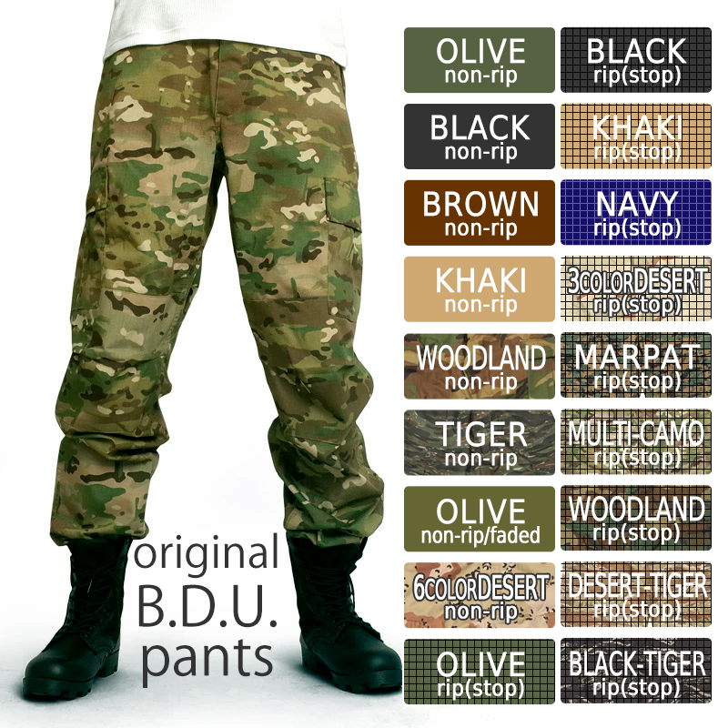 米軍タイプ 6ポケットカーゴパンツ 定番 BDUパンツ #PB030YN