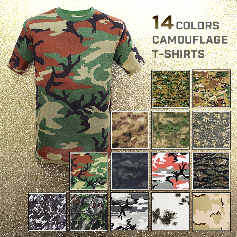 迷彩 カモフラージュ 半袖Tシャツ 丸首Tシャツ JT048YN