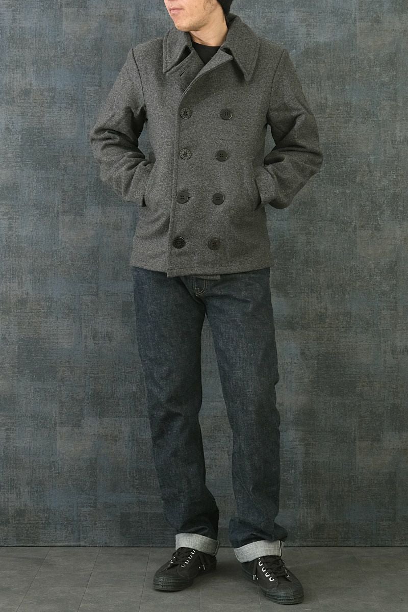 45%OFF！□米軍タイプ NAVY Pコート グレー #JC043YN メンズ
