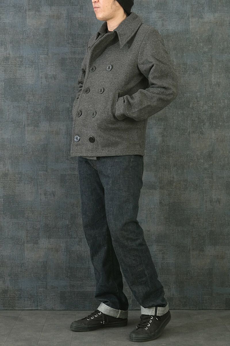INVERTERE グレー ウールピーコートMADE IN ENGLAND 発送在庫あり】【BL】ウールチェスターコート/グレー/NEW ZEALAND WOOL