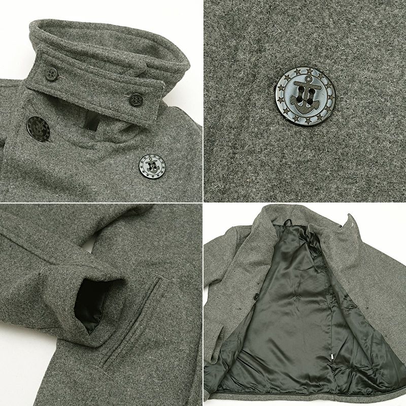 45%OFF！□米軍タイプ NAVY Pコート グレー JC043YN メンズ ピーコート