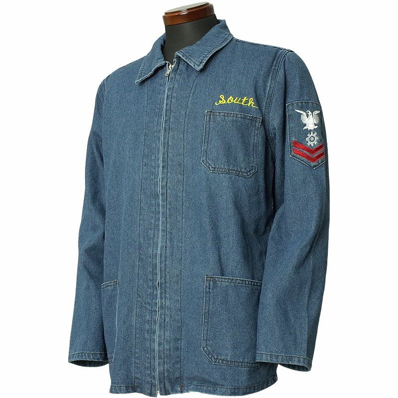 20%OFF！□米軍タイプ スーベニア デニムジャケット 刺繍あり
