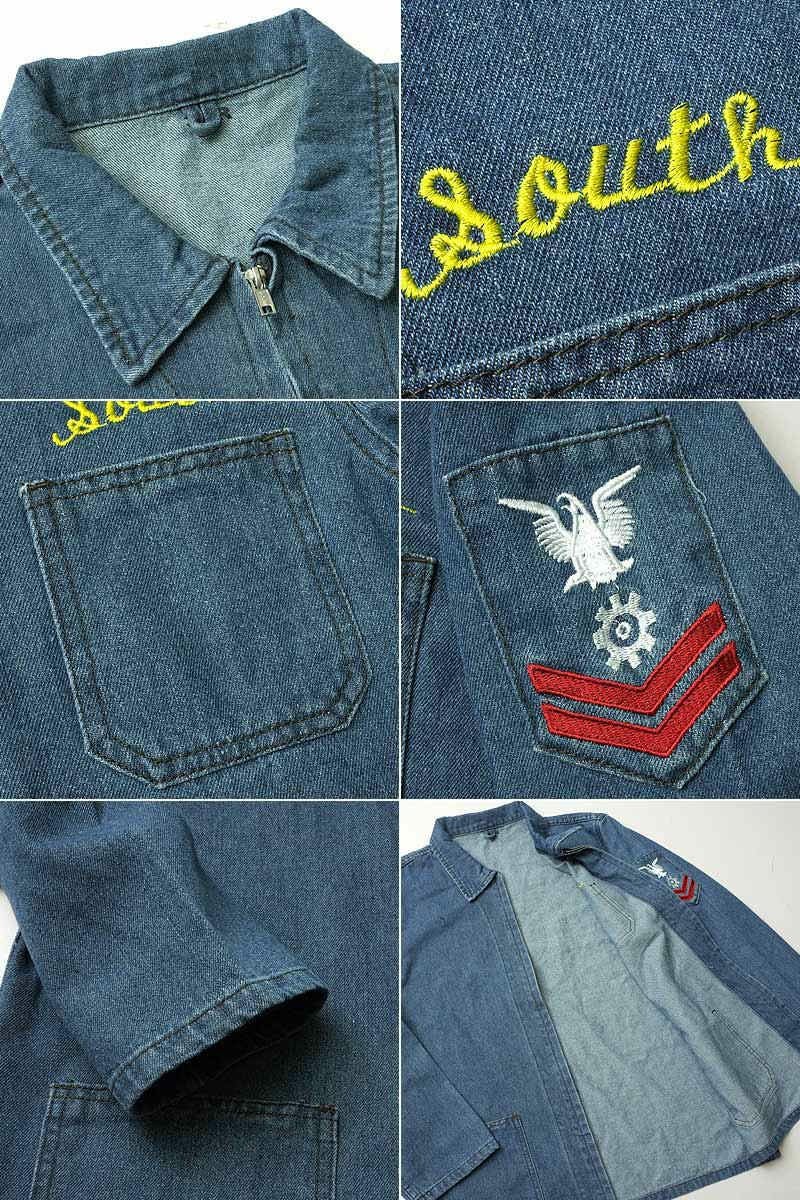 20%OFF！□米軍タイプ スーベニア デニムジャケット 刺繍あり 