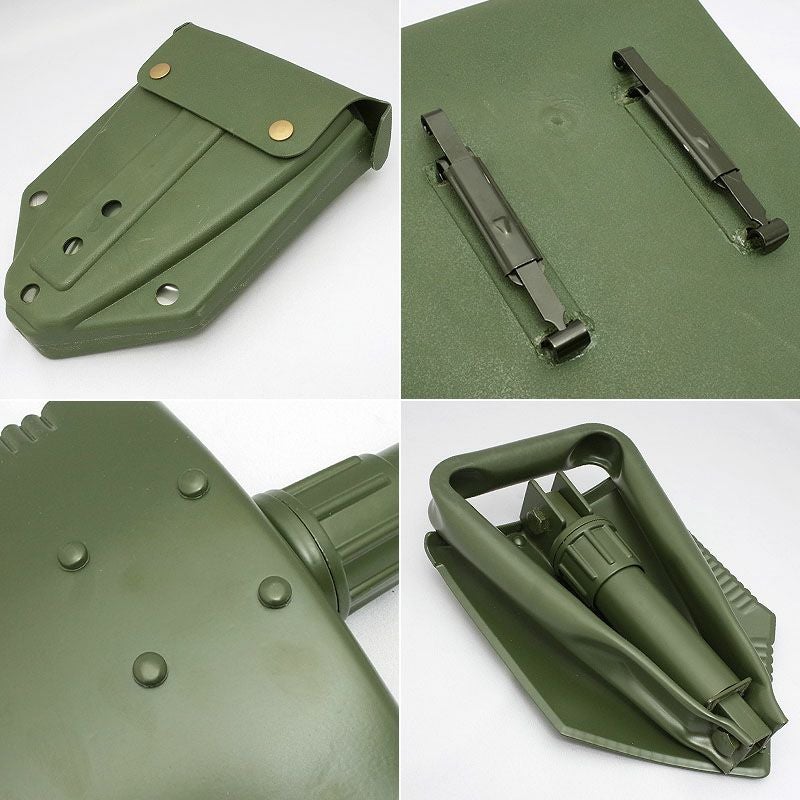 米軍タイプ 三つ折 スコップ ケース付き オリーブ #EE391NN 折り畳み