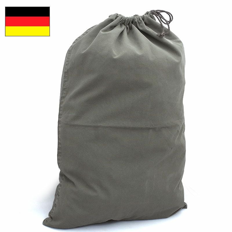 メール便可 ドイツ軍 コットン ランドリーバッグ オリーブ USED