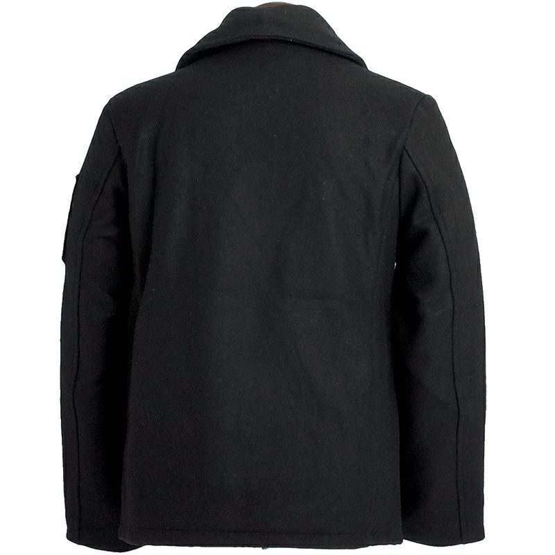 米軍タイプ NAVY Pコート ワッペン付き ブラック ショート丈 メンズ 米軍タイプ NAVY Pコート ワッペン付き ブラック ショート丈 メンズ