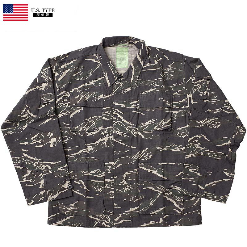 米軍タイプ BDUジャケット ブラックタイガーカモ リップストップ 米軍タイプ BDUジャケット ブラックタイガーカモ リップストップ