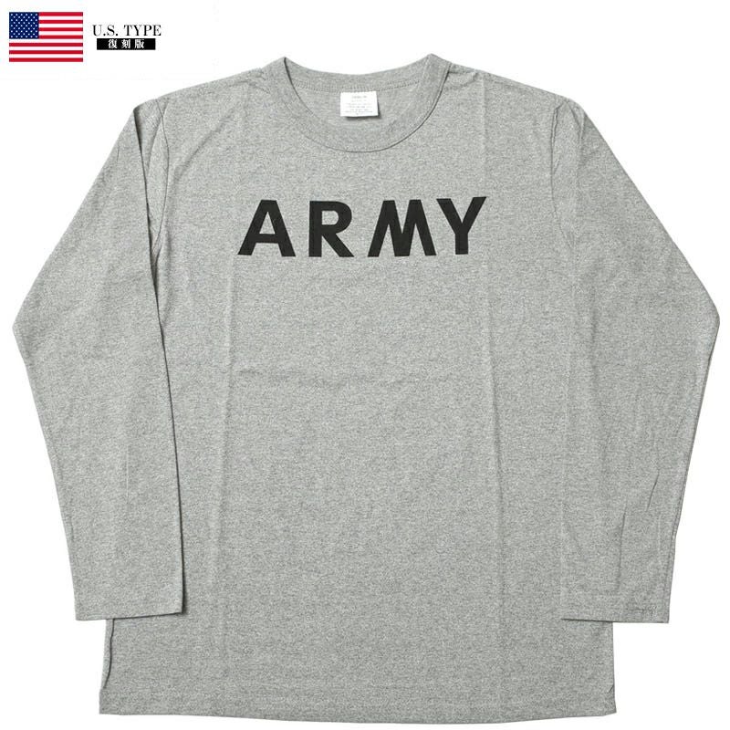 70%OFF！□メール便可 米軍タイプ ARMY 長袖Tシャツ グレー 新品