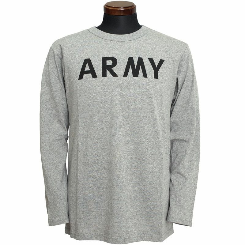 メール便可 米軍タイプ ARMY 長袖Tシャツ グレー 新品 #JU058YNメンズ