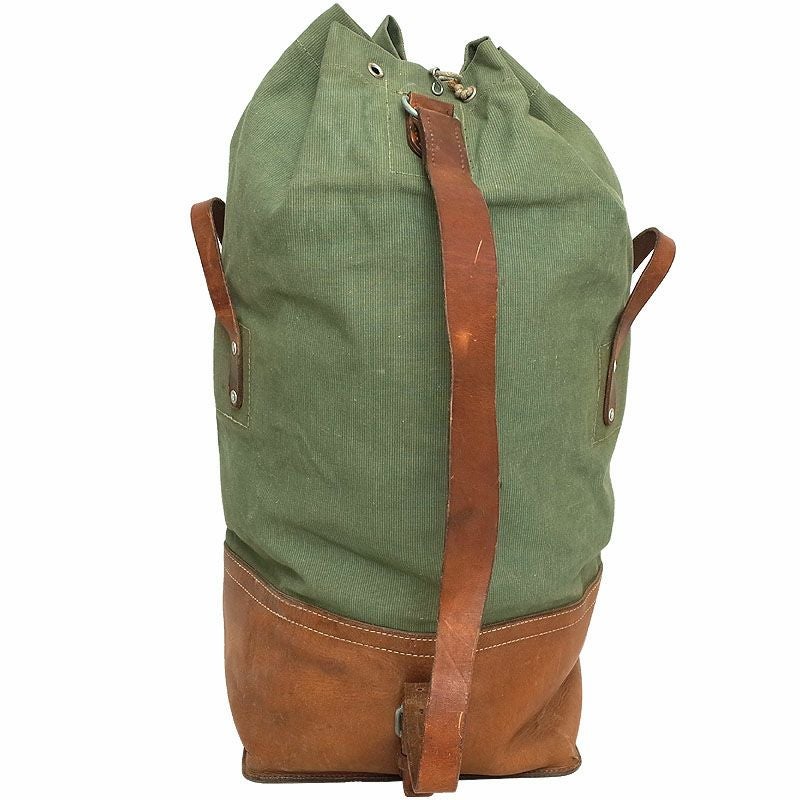 30%OFF！□スイス軍 マウンテンダッフルバッグ レザーボトム USED