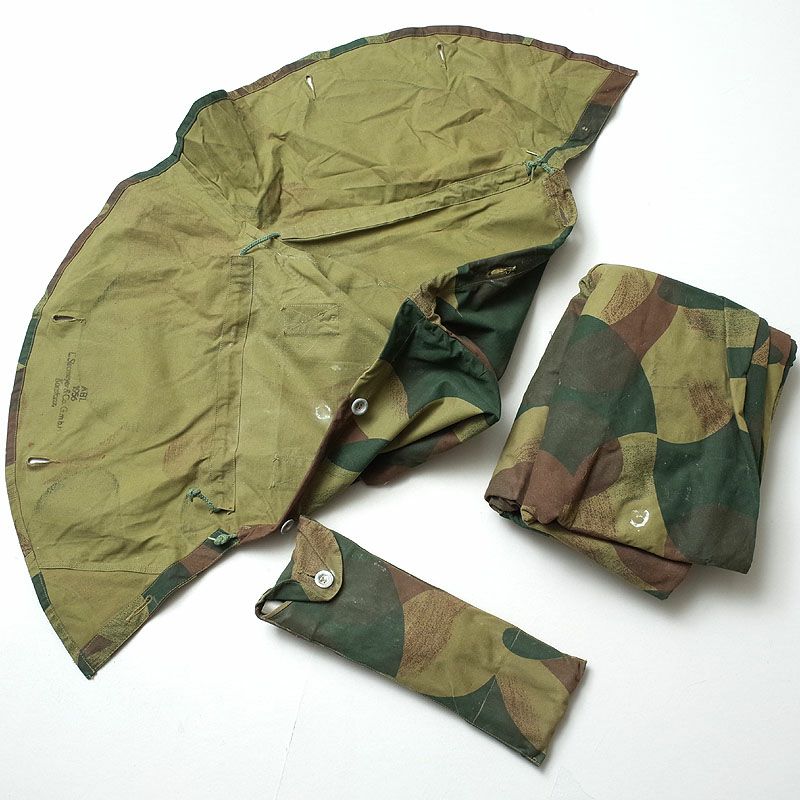 西ドイツ軍幕　アメーバカモ　パップテント2枚セット　ペグ、ポール付属 50s 西ドイツ軍 軍幕 アメーバカモ シェルターハーフ パップテント