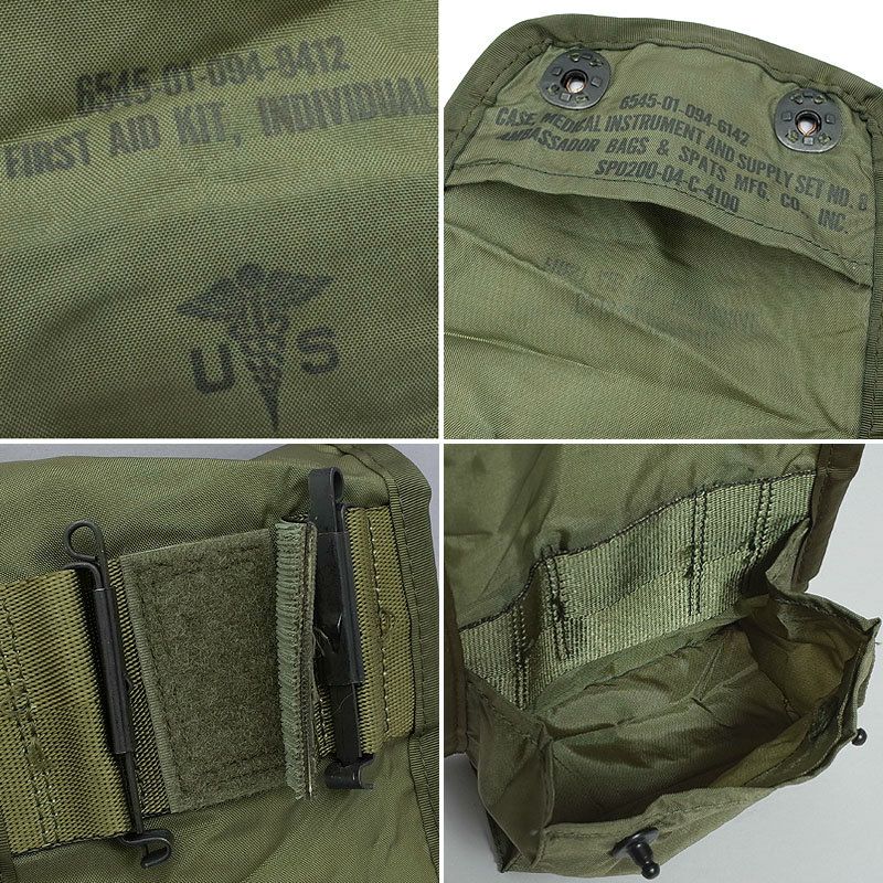 メール便可 米軍 ナイロン ファーストエイドキットポーチ OD デッド