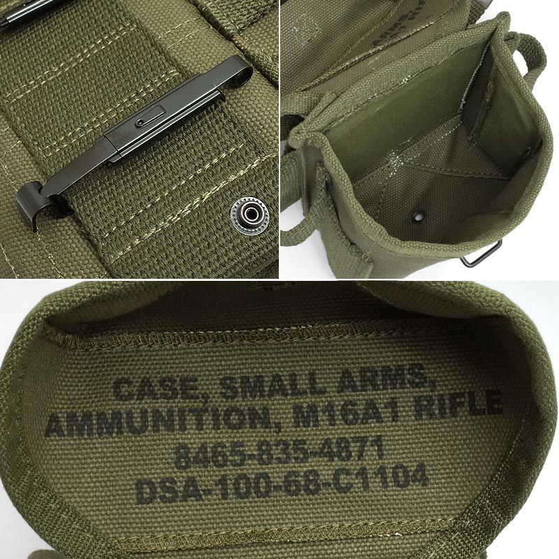 ヴェトナム戦争 米軍 M16・20連コットンマガジンポーチ 68年製・未使用新古品 ベトナム戦 M14/M16マガジンポーチ