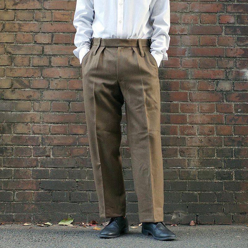 イギリス軍 No.2 ドレスパンツ ウール素材 ブラウン デッドストック
