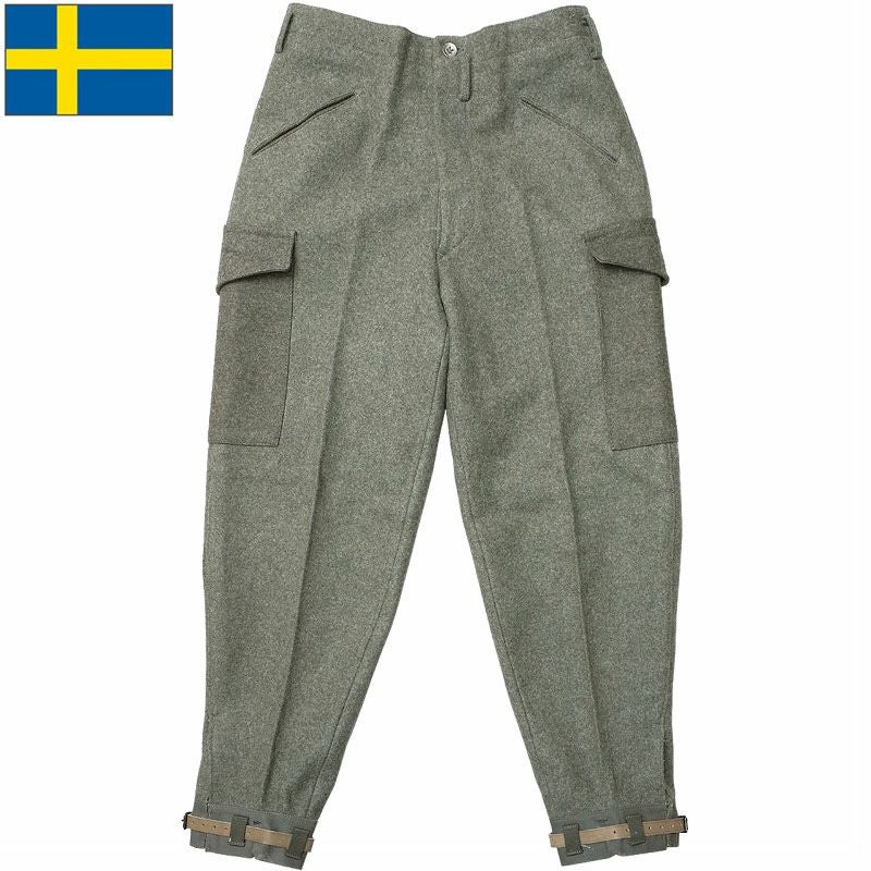 40-50s スウェーデン軍 コットン ミリタリー ベイカーパンツ M39 スウェーデン軍 M39 ウールパンツ グレー デッドストック PP002NN SWD