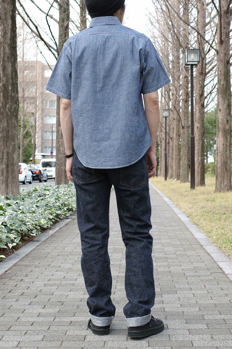 SUGARCANE シュガーケーン #SC37941 半袖 ブルーシャンブレー ワーク