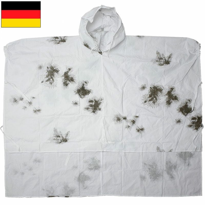 スノーカモフラージュ　ポンチョタイプ　雪装備　ギリースーツ 55%OFF！□ドイツ軍タイプ 60s スノーカモポンチョ 新品 JE011YN