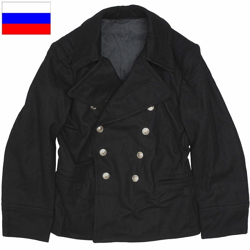 55%OFF！□ソビエト軍 マリーン ウールジャケット ピーコート ブラック