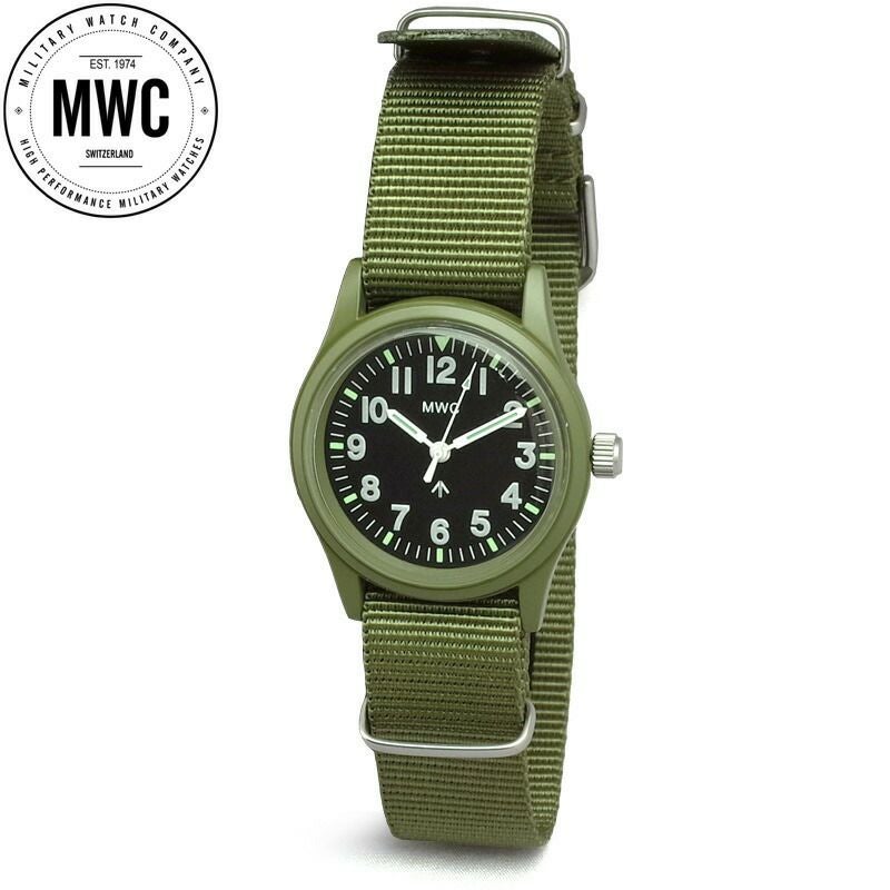 吉*典様 NAVAL M.W.C. 腕時計 オリーブグリーン 100m防水 MWC ミリタリーウォッチカンパニー MIL/1966/OL 1960s/70sモデル