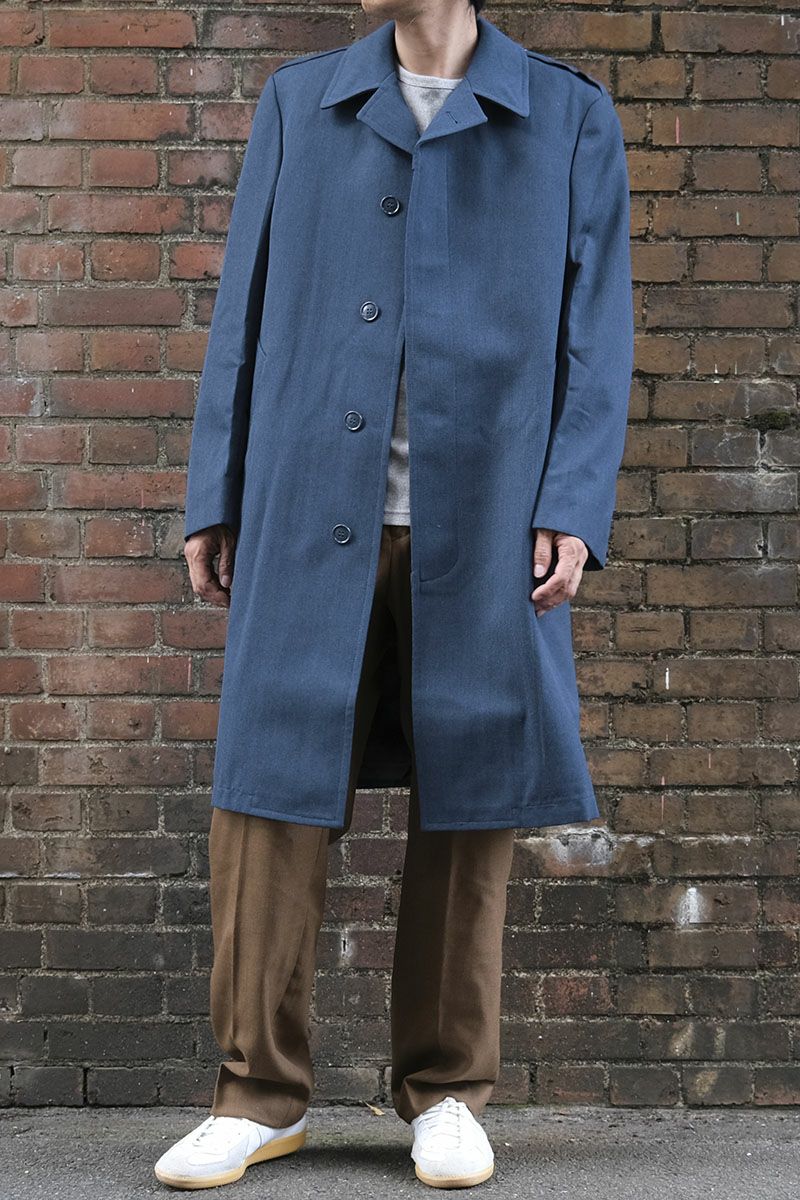 55%OFF！□カナダ軍 AF ウールロングコート ライナー付き ブルー