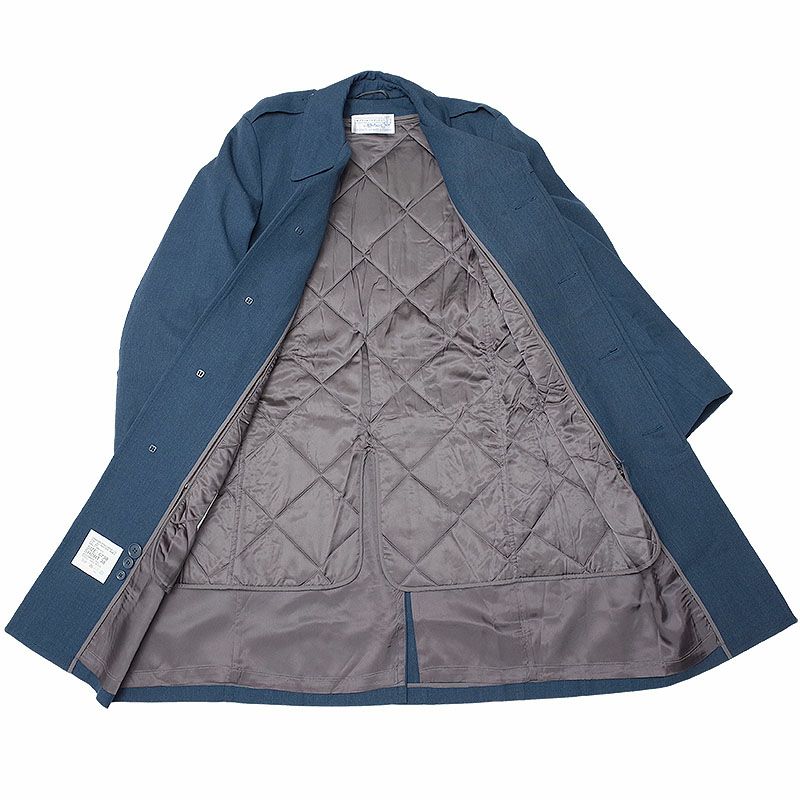 45RPM ライナー付きコットンミリタリーコート 55%OFF！□カナダ軍 AF ウールロングコート ライナー付き ブルー