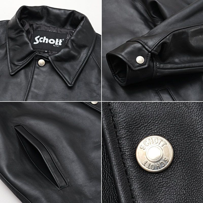 Schott シープレザーコーチジャケット　782-3950081 2304151553051.jpg