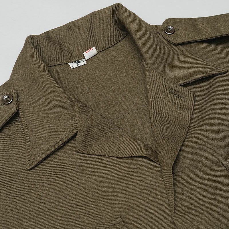 フランス軍 60s ウールシャツ 長袖 ブラウン デッドストック JS200NN
