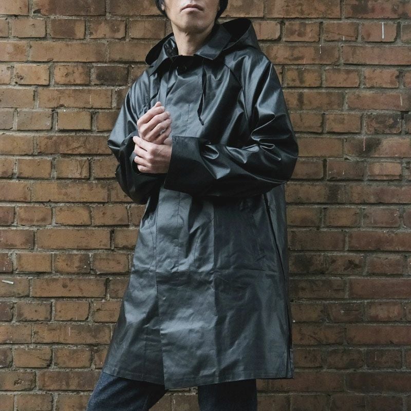 チェコ軍 ラバー レインコート ブラック デッドストック JR035NN 雨具