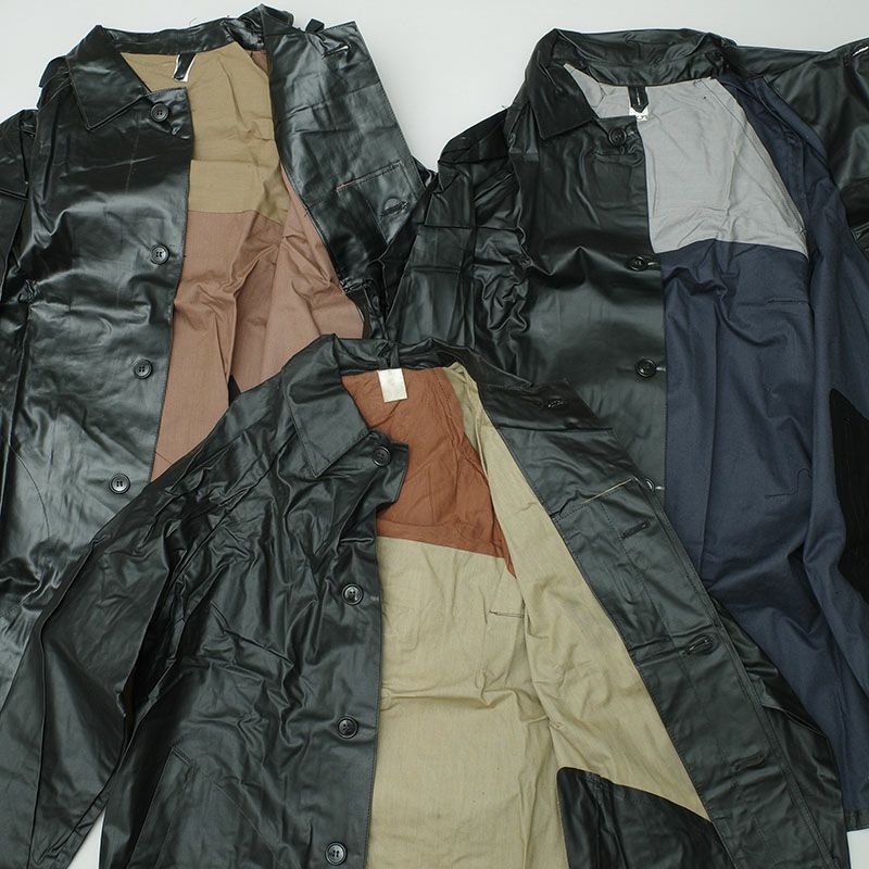 チェコ軍 ラバー レインコート ブラック デッドストック JR035NN 雨具