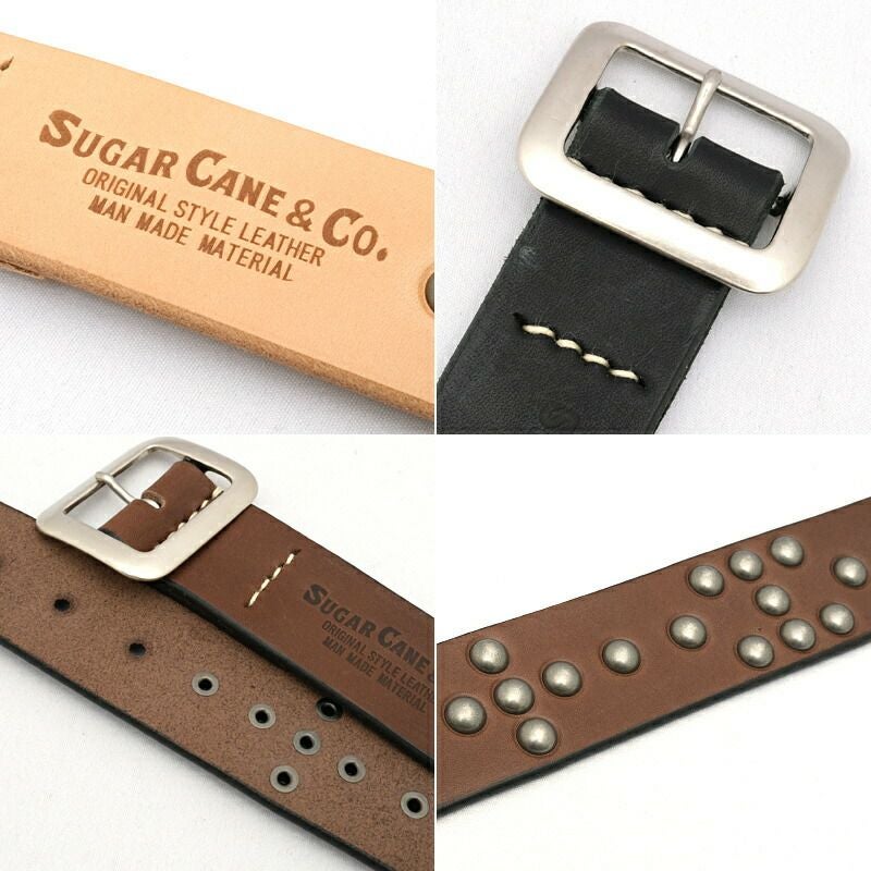 SUGARCANE シュガーケーン #SC02321 スタッズ レザーベルトメンズ 男性