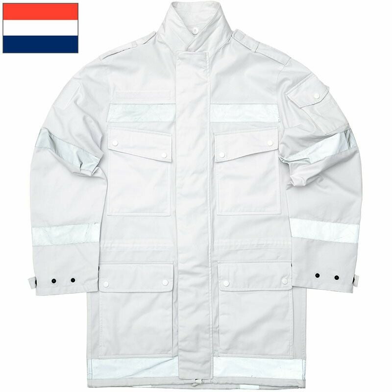 オランダ軍 セキュリティコート ホワイト リフレクター付き デッド