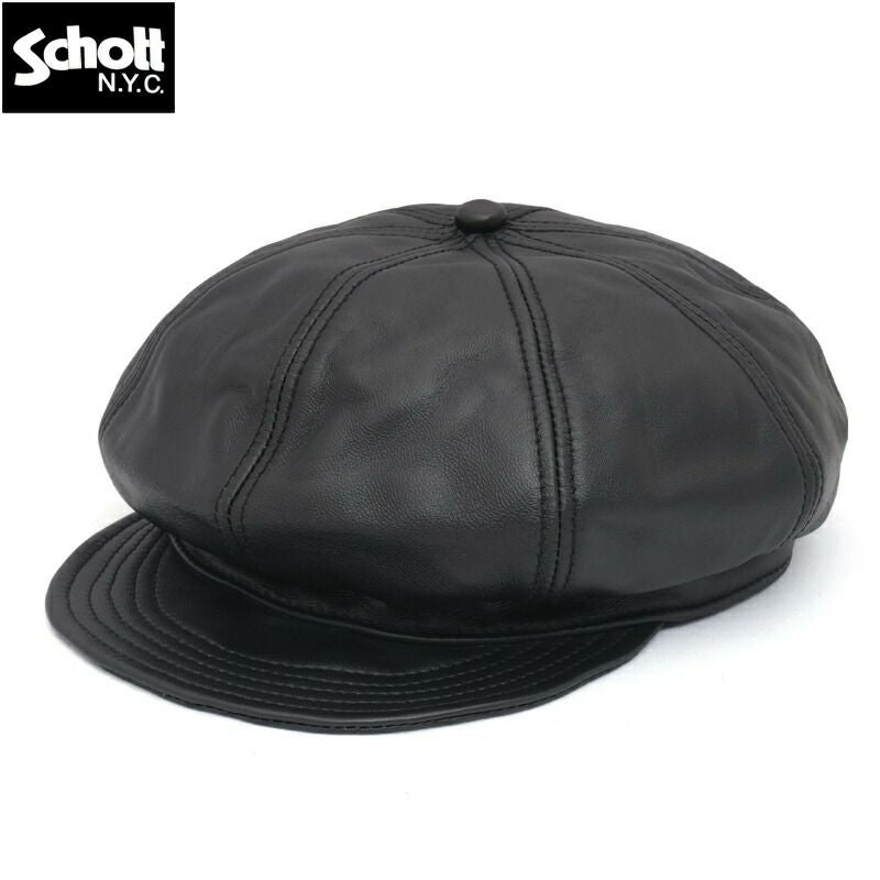 Schott ショット #7822974001(3129113) レザー ニュースボーイキャップ