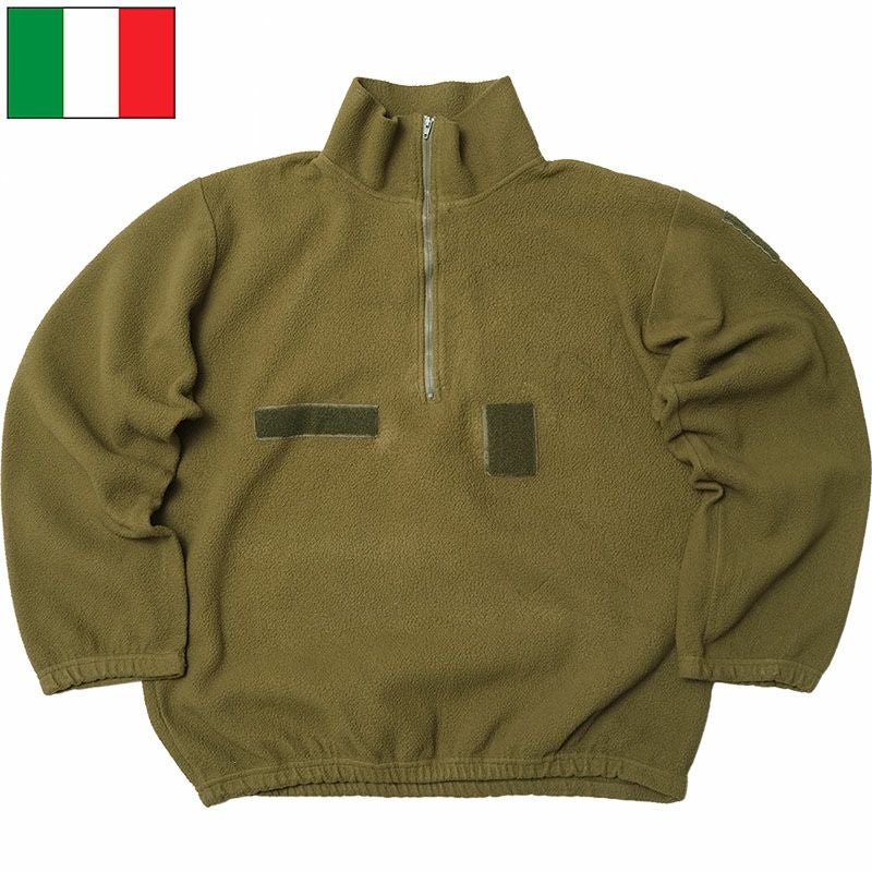 イタリア代表　フリーストップ　サイズUSM　ヴィンテージ イタリア軍 プルオーバー フリースジャケット オリーブ USED JJ358UN