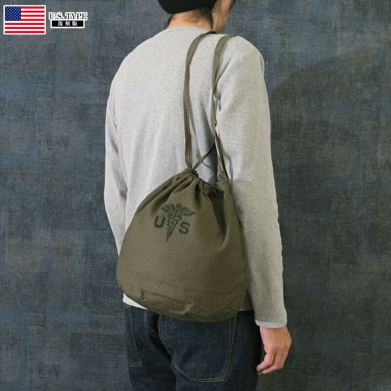 メール便可 米軍タイプ パーソナルエフェクトバッグ BE061YN巾着 ロゴ