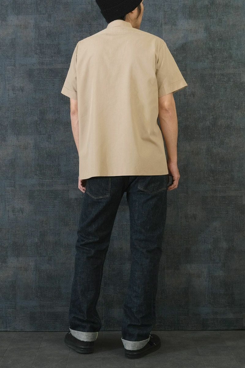 ドイツ軍 NAVY チノシャツ 半袖 カーキ USED JS221UN ドイツ海軍