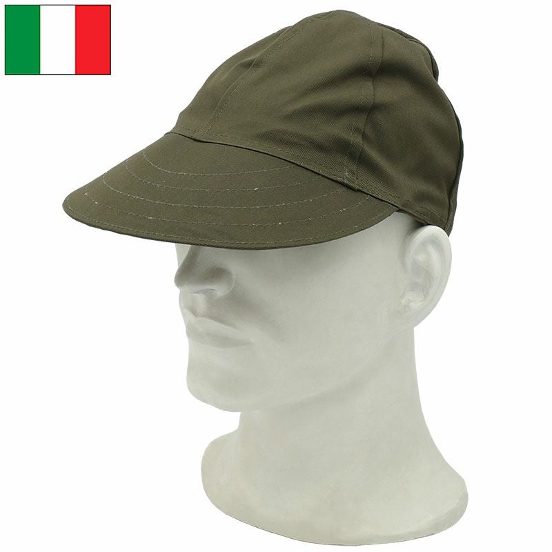 メール便可 イタリア軍 ワークキャップ オリーブ デッドストック
