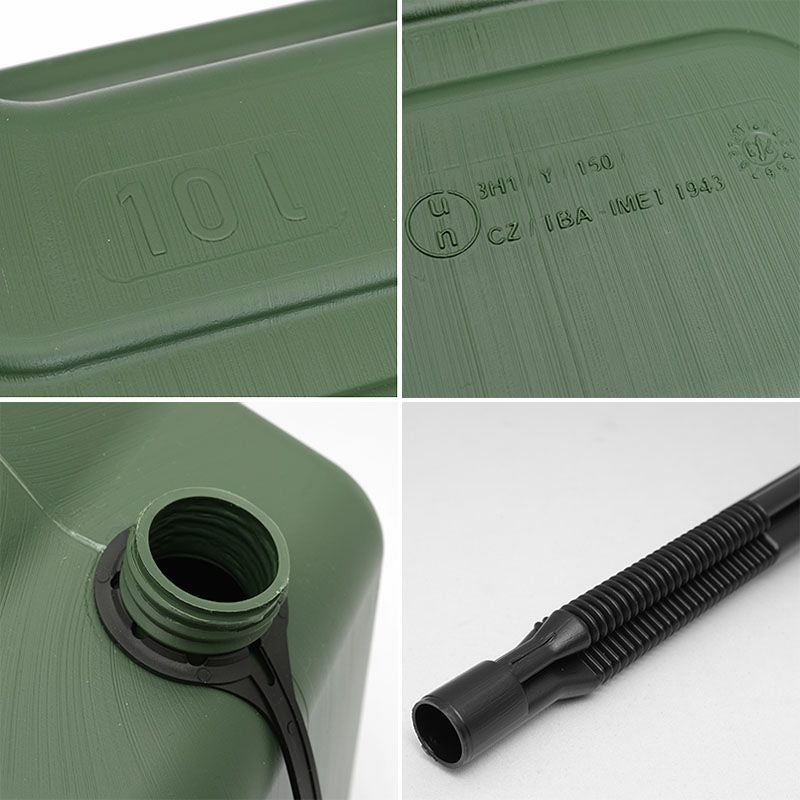 チェコ軍 ジェリカン プラスチック グリーン ノズル付き 10L デッド