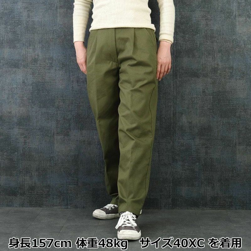 フランス軍 メカニックパンツ オリーブ レディース サイズ42以上