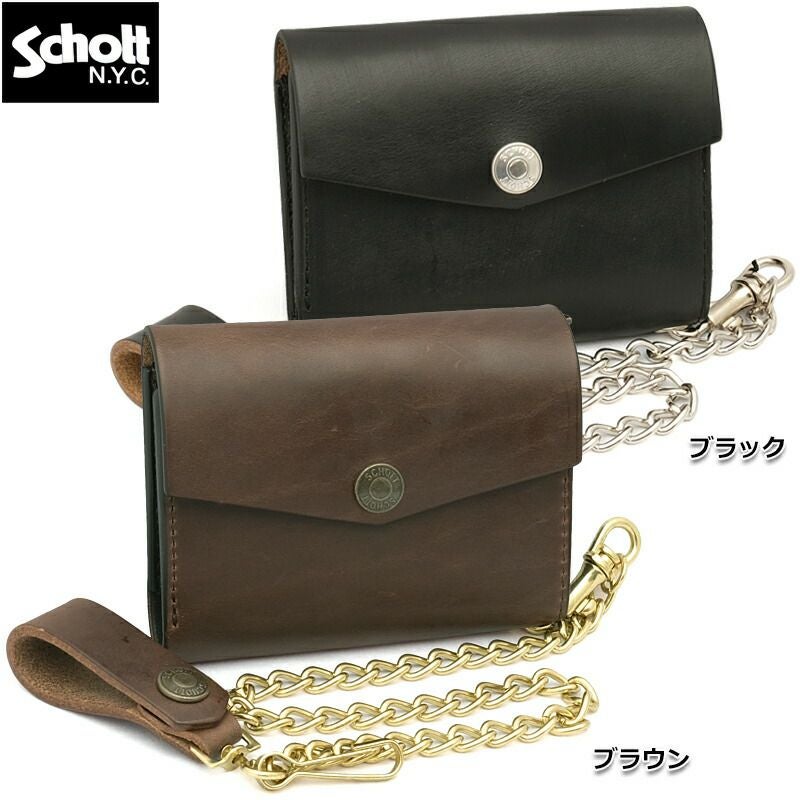 Schott Perfecto 三つ折り財布 ウォレットチェーン付き Schott ショット #782-5970023[7823970006](3119036) パーフェクト