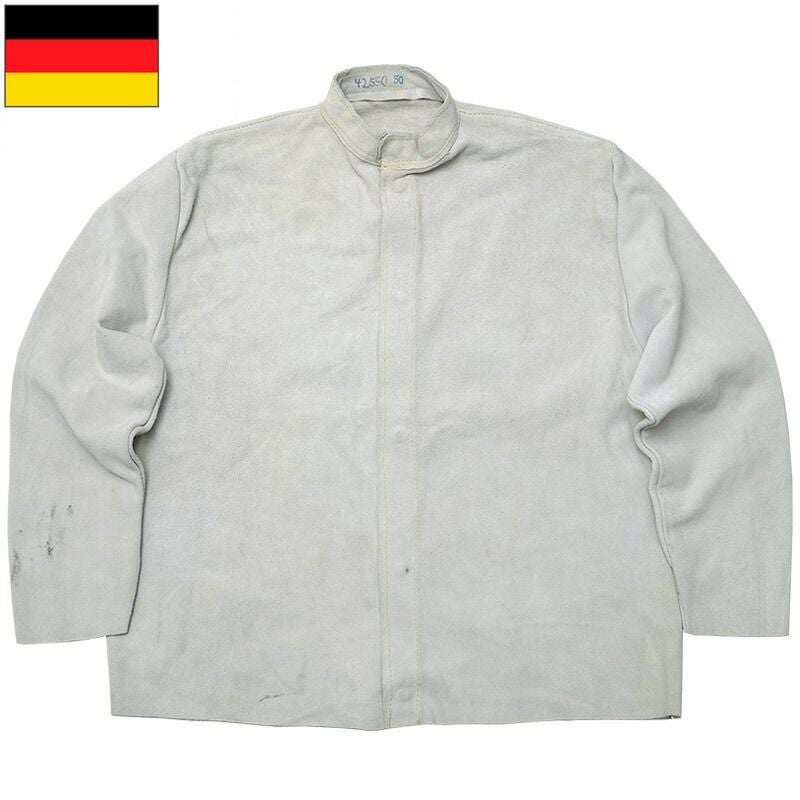 ドイツ軍 スウェード レザージャケット ライトグレー USED 本革 革
