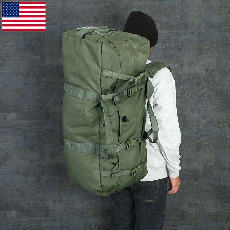 米軍 コーデュラナイロン ダッフルバッグ オリーブ 新タイプ USED