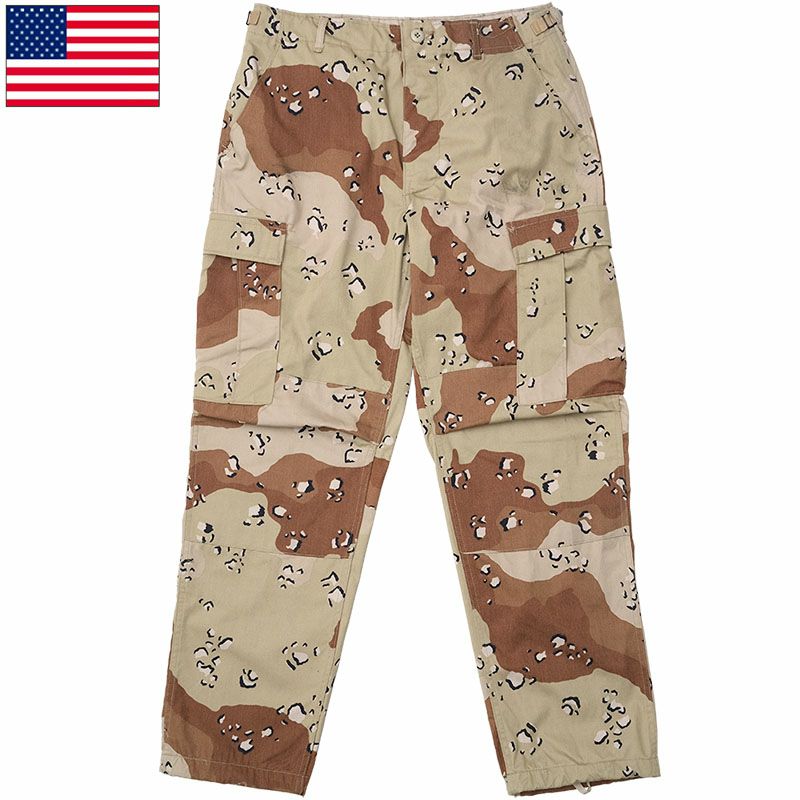 米軍のヴェトナム迷彩EDOLパンツ　S 米軍 BDUパンツ チョコチップ デザート USED PP366UN アメリカ軍 GI