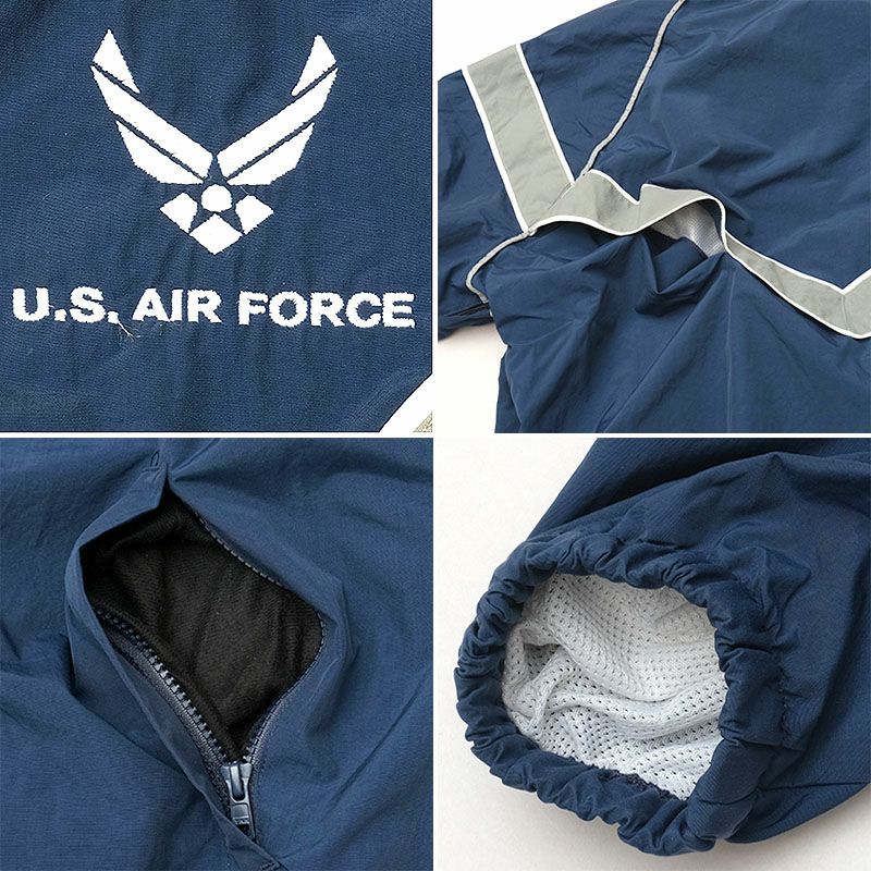 米空軍実物トレ－ニングジャケット 米軍 AIR FORCE PTU トレーニングジャケット ナイロン ネイビー USED