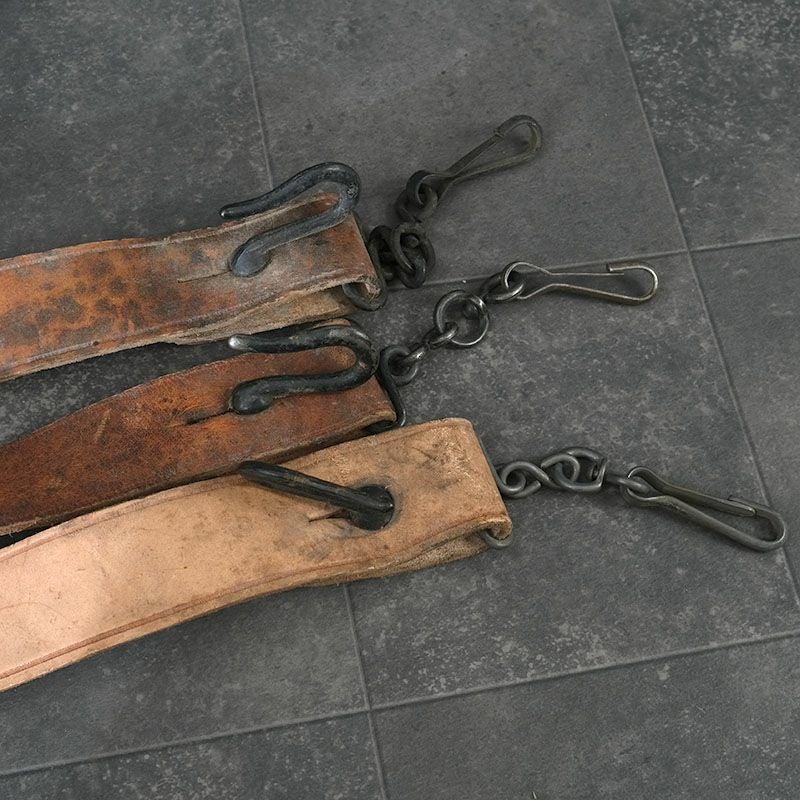 フランス軍 FM mle 1924/29軽機関銃用 レザースリング ブラウン USED