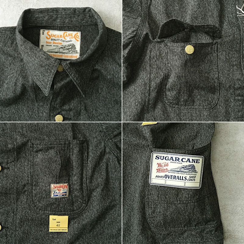SUGARCANE シュガーケーン #SC15659 9oz. ブラックコバート ワーク
