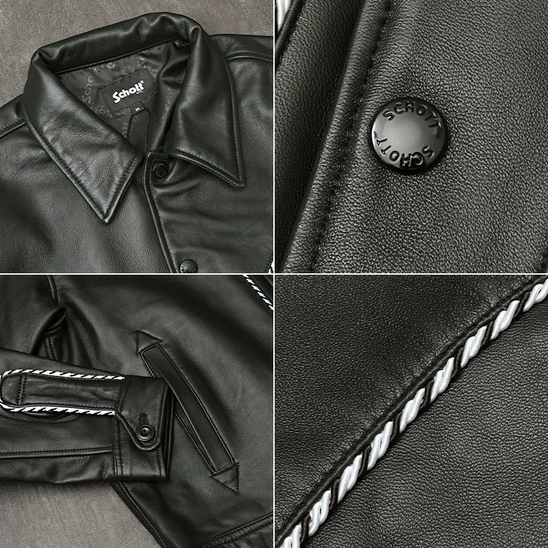 ブラックレザー チャップス　Schott オープンフロント Schott ショット #7825150004 ウエスタン レザージャケット メンズ