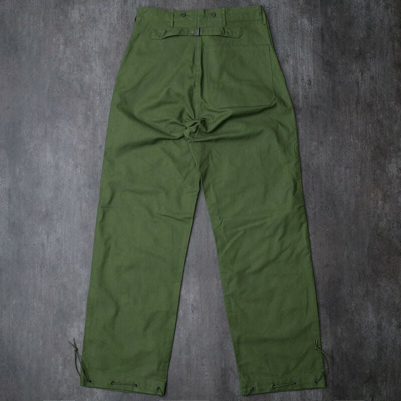 スウェーデン軍 ワークパンツ コットンツイル シンチバック グリーン