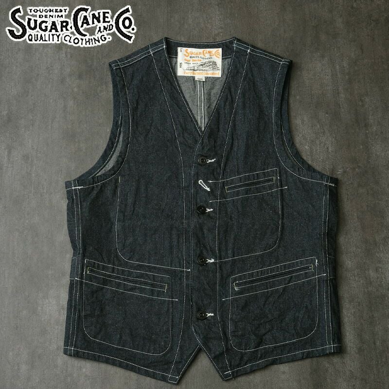 SUGARCANE シュガーケーン #SC15702 11oz. ブルーデニム ワークベスト