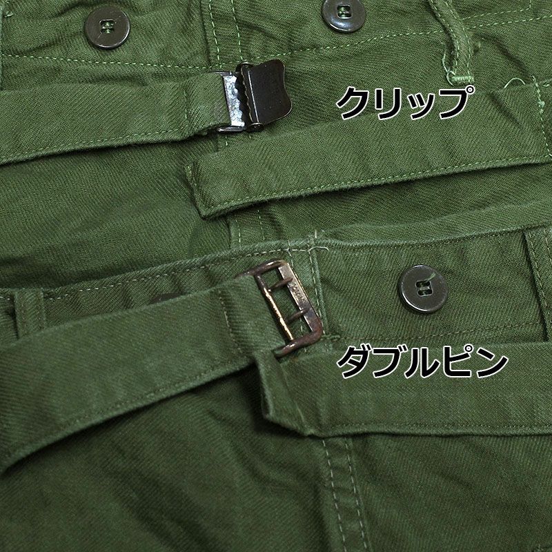 スウェーデン軍 ワークパンツ コットンツイル シンチバック グリーン