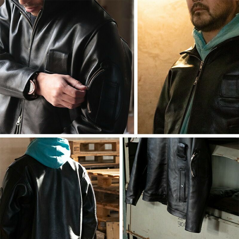 フランス軍タイプ パイロットレザージャケット JJ382YN フライト